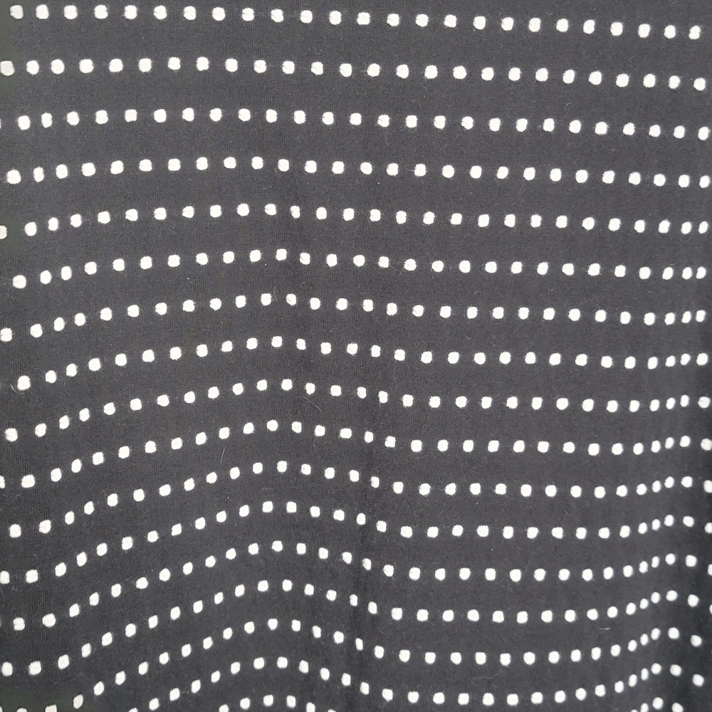 Loft T-Shirt Dress Womens Large Tall Black White Polka Dot V-Neck Short Sleeve - Picture 6 of 8
